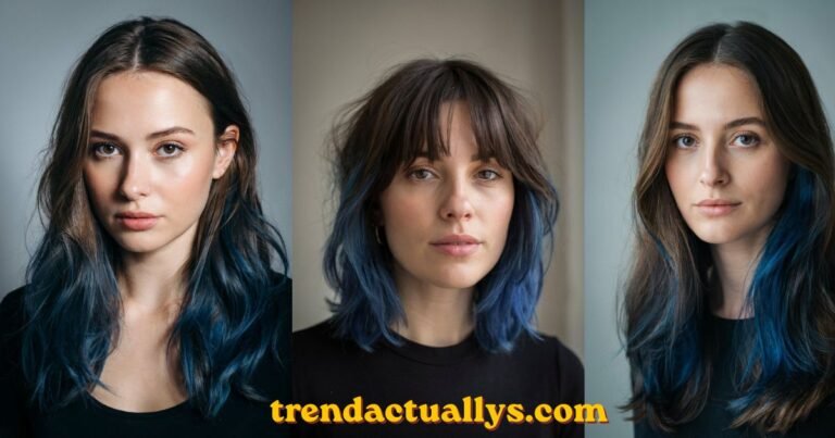 Blue Balayage for Brunettes Ideas