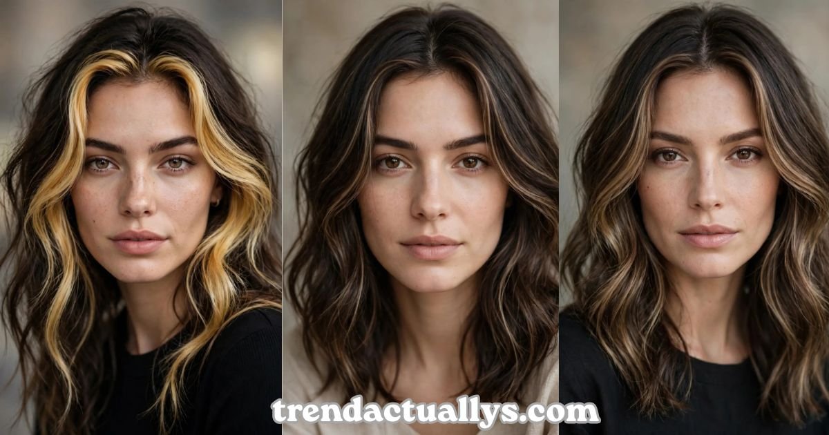 brunette balayage with money piece